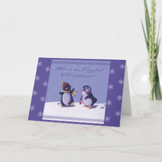 Vrolijke pinguïns kerst Kaart