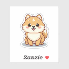 Vrolijke Pomeranian, Bubbly Kawaii charme, klein Sticker