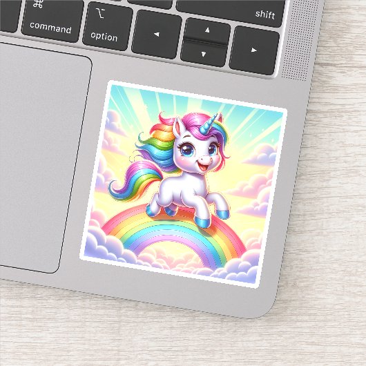 Vrolijke Prism eenhoorn grillig Sticker (Detail)