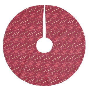 Vrolijke Regal Bloemen Rood Kerstboom Rok