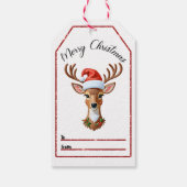 Vrolijke rendier kerst labels! cadeaulabel (Achterkant)