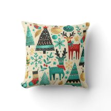 Vrolijke rendieren en kerstbomen