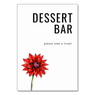 Vrolijke Rode Bloemrijke Dessertbar Bord Kaart