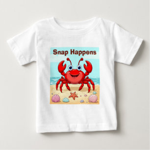 Vrolijke Rode Cartoon Krab Lieve Schelp Kinderen