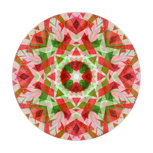 Vrolijke Rode Groene Kerstster Dopamine Decoratie Snijplank (Voorkant)