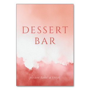Vrolijke Roze Aquarel Dessert Bar Bord Kaart
