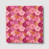 Vrolijke Roze Bloemencelificatie Gastenboek (Achterkant)