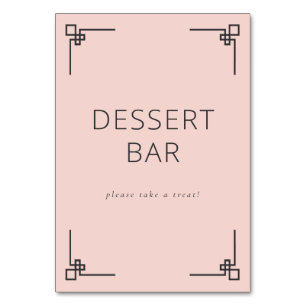 Vrolijke Roze Minimalistische Dessertbar Bord Kaart