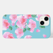 Vrolijke Roze Rozen iPhone Case (Achterkant (horizontaal))