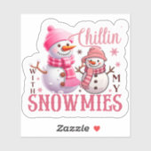 Vrolijke roze vrolijke kerst Sticker (Vel)