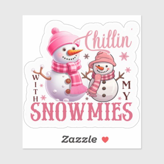 Vrolijke roze vrolijke kerst Sticker (Vel)