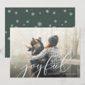 Vrolijke Script Foto Kerstkaart (Voorkant / Achterkant)