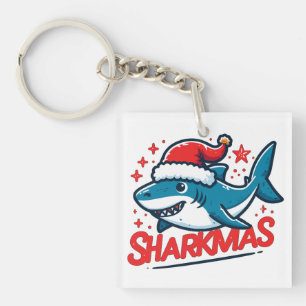 Vrolijke Sharkmas, Kersthaai, Grappige Haai Xmas Sleutelhanger