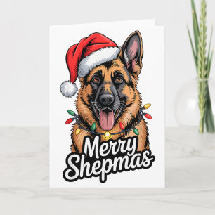 Vrolijke Shepmas Duitse Herders Kerstverlichting G Kaart