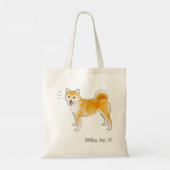 Vrolijke Shiba Inu Hond Tote Bag (Achterkant)