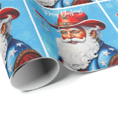 Vrolijke Sinterklaas in een Western Pet Kerst Cadeaupapier (Rol Hoek)