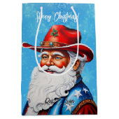 Vrolijke Sinterklaas in een Western Pet Kerst Medium Cadeauzakje (Voorkant)