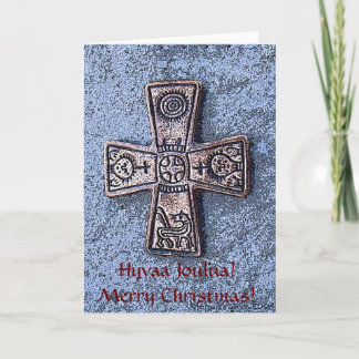 Vrolijke Skandinavische Kerstmis! Feestdagen Kaart