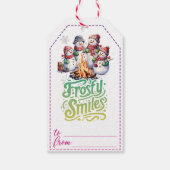 Vrolijke sneeuwman cadeau labels cadeaulabel (Achterkant)