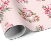 Vrolijke Sneeuwman & Holly Christmas Pattern op Ro Cadeaupapier (Rol Hoek)