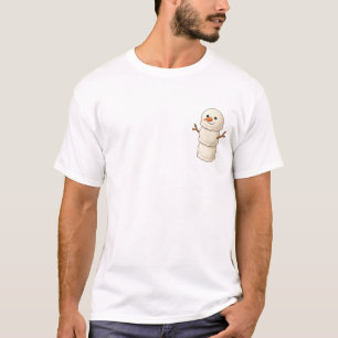 Vrolijke Sneeuwman Illustratie met Wortelneus T-shirt