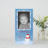 Vrolijke sneeuwman vakantie Kaart (Staand voorkant)