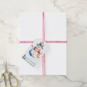 Vrolijke sneeuwman wintercadeau labels cadeaulabel (Met Touw)