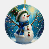 Vrolijke Snowman Ornament (Voorkant)