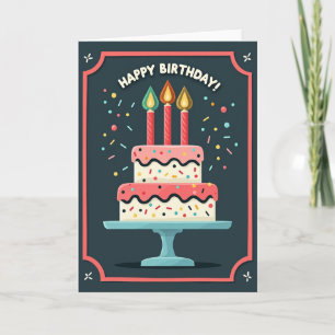 Vrolijke Spikkels Cake Kaart
