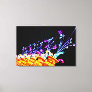 Vrolijke Sterrenexplosies Canvas Afdruk