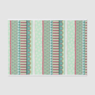Vrolijke Stripe Green Kerstmis Tissuepapier