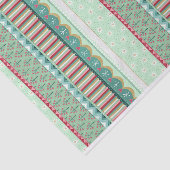 Vrolijke Stripe Green Kerstmis Tissuepapier (Detail)