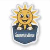 Vrolijke Sun Pocket Art Sticker (Voorkant)