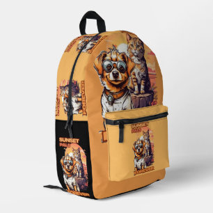 Vrolijke Sunset Animal Art Scene Bedrukte Rugzak
