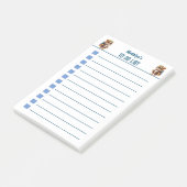 Vrolijke Tijgerwelp met Rugzak en Drinken Post-it® Notes (Schuin)