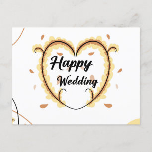vrolijke trouwkaart met mooie gele bloemen briefkaart
