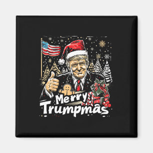 Vrolijke Trumpmas Dankbaar Kerstmis Trump als Sant Magneet