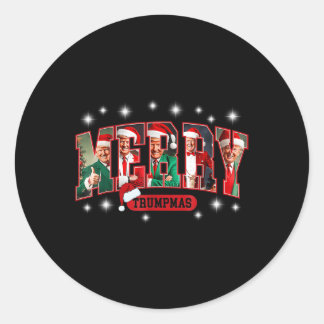 Vrolijke Trumpmas Santa Trump Grappige Kerstpyjama Ronde Sticker