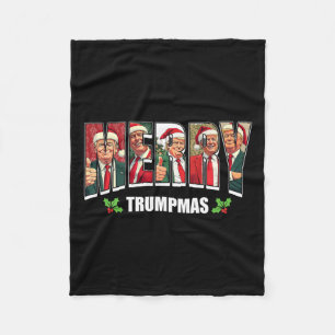 Vrolijke Trumpmas Santa Trump Kerstpyjama Grappig Fleece Deken