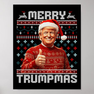 Vrolijke Trumpmas Santa Trump Kerstpyjama Lelijk Poster