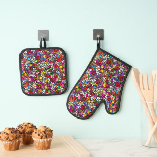 Vrolijke Tuin Ovenwant & Pannenlap Set
