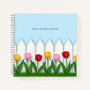 Vrolijke Tulip Flower Garden Notitieboek