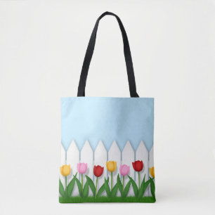 Vrolijke Tulp Bloementuin Aanpasbaar Draagtas