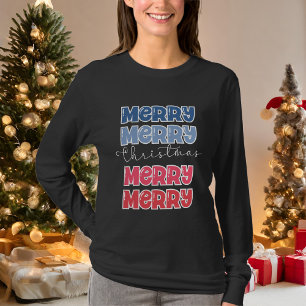 Vrolijke Typografie Vrolijk Kerstfeest T-shirt