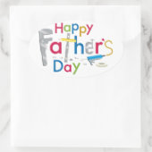 vrolijke vaderdag ovale sticker (Tas)