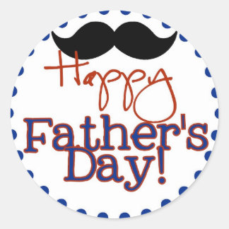 vrolijke vaderdag ronde sticker