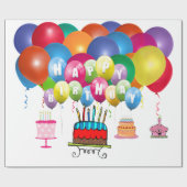 Vrolijke verjaardag! cadeaupapier (Vlak)