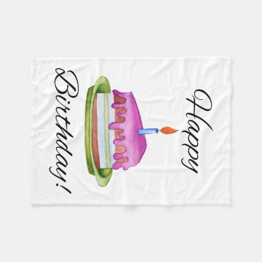 Vrolijke verjaardag! fleece deken (Voorkant (Horizontaal))