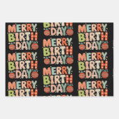 Vrolijke Verjaardag Geboortedag Schattigee Xmas Ma Inpakpapier Vel (Voorkant)