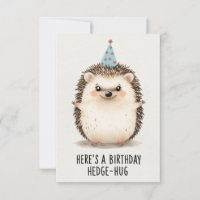 Vrolijke verjaardag Hedgehog Knuffel met Party Pet